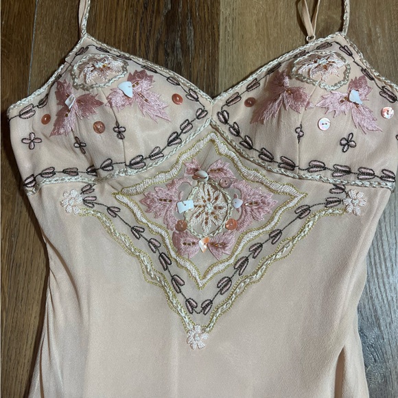 Vintage 100% Silk Beaded Dress Vintage Beaded Dress Sue Wong Dress Shell Mermaid - Picture 8 of 17